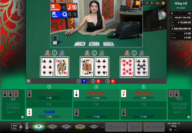 188bet quy định có từ 3 - 5 cửa cược trong Rồng Hổ